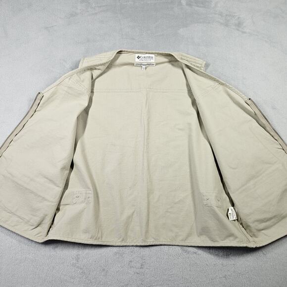 VTG Columbia Utility Vest Mens Size Med Sportswear Company Pockets Beige Fishing - Picture 6 of 13